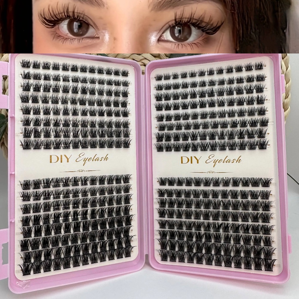 Eyelash Extension Home Service - 384 قطعة من الرموش الفردية المجمعة