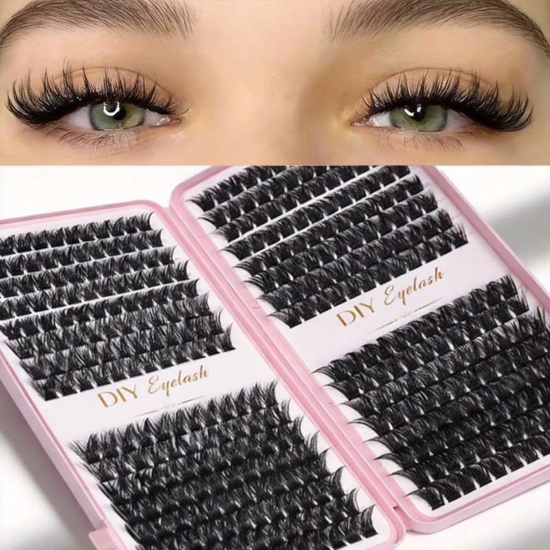 Eyelash Extension Home Service - مجموعة رموش صناعية 384 قطعة بتجعيد