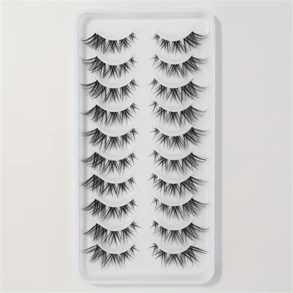 10 أزواج من الرموش الصناعية ذا - مراجعة Eyelash Extension Wispy Look وسعره
