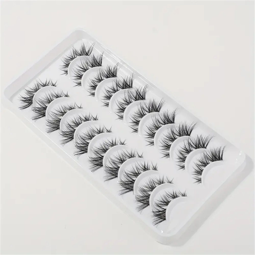 10 أزواج من الرموش الصناعية ذا - مراجعة Eyelash Extension Wispy Look وسعره