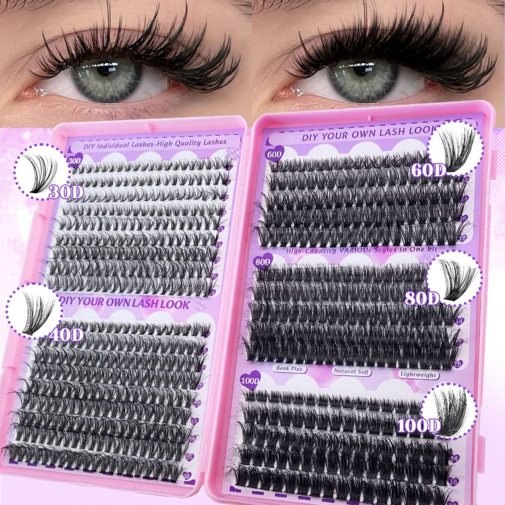 رموش صناعية بطول 9-18 مم، تصمي - مراجعة Eyelash Extension Wispy Look وسعره