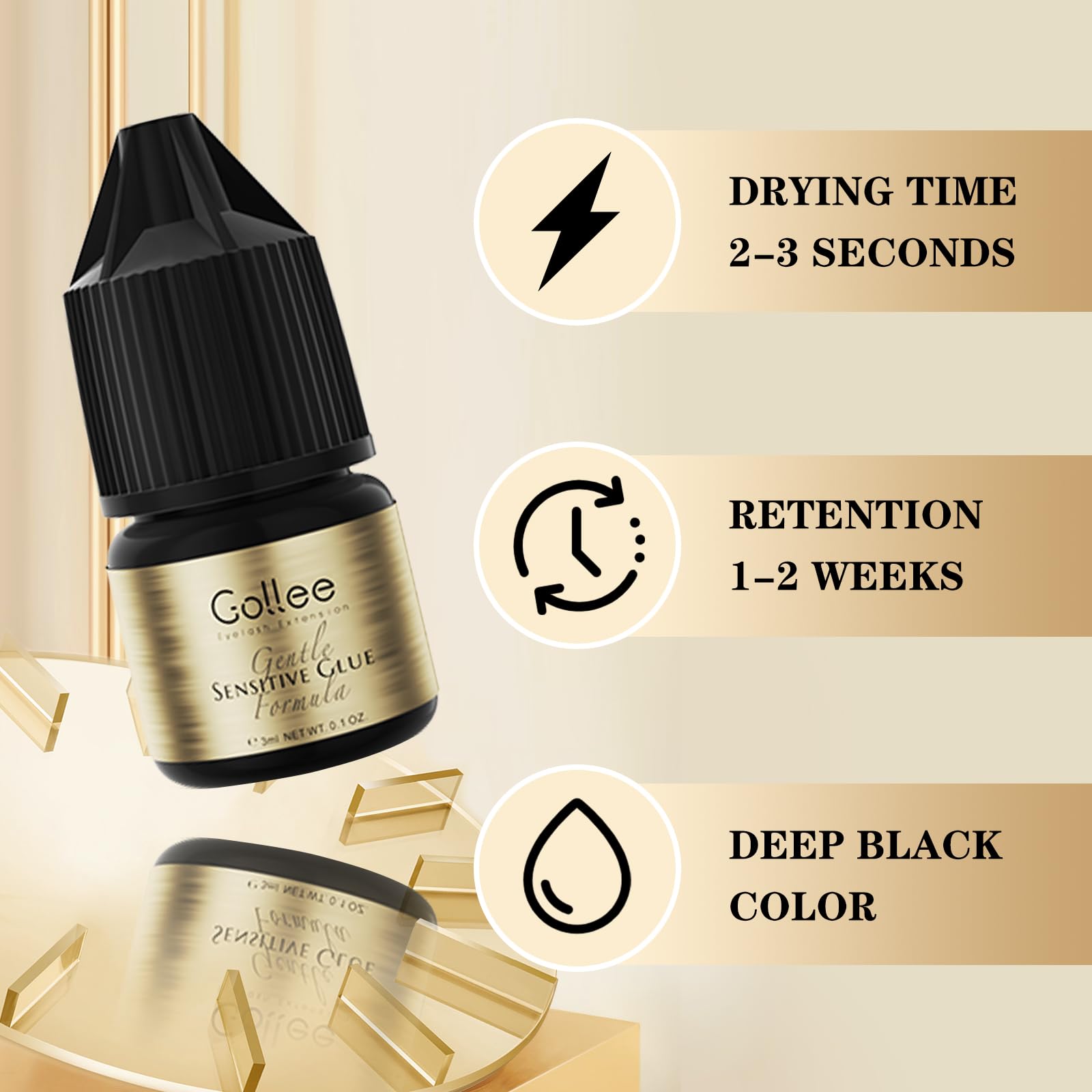 Gollee رمش لاصق متجمع رمش تمدي - مراجعة Sensitive Lash Glue وسعره