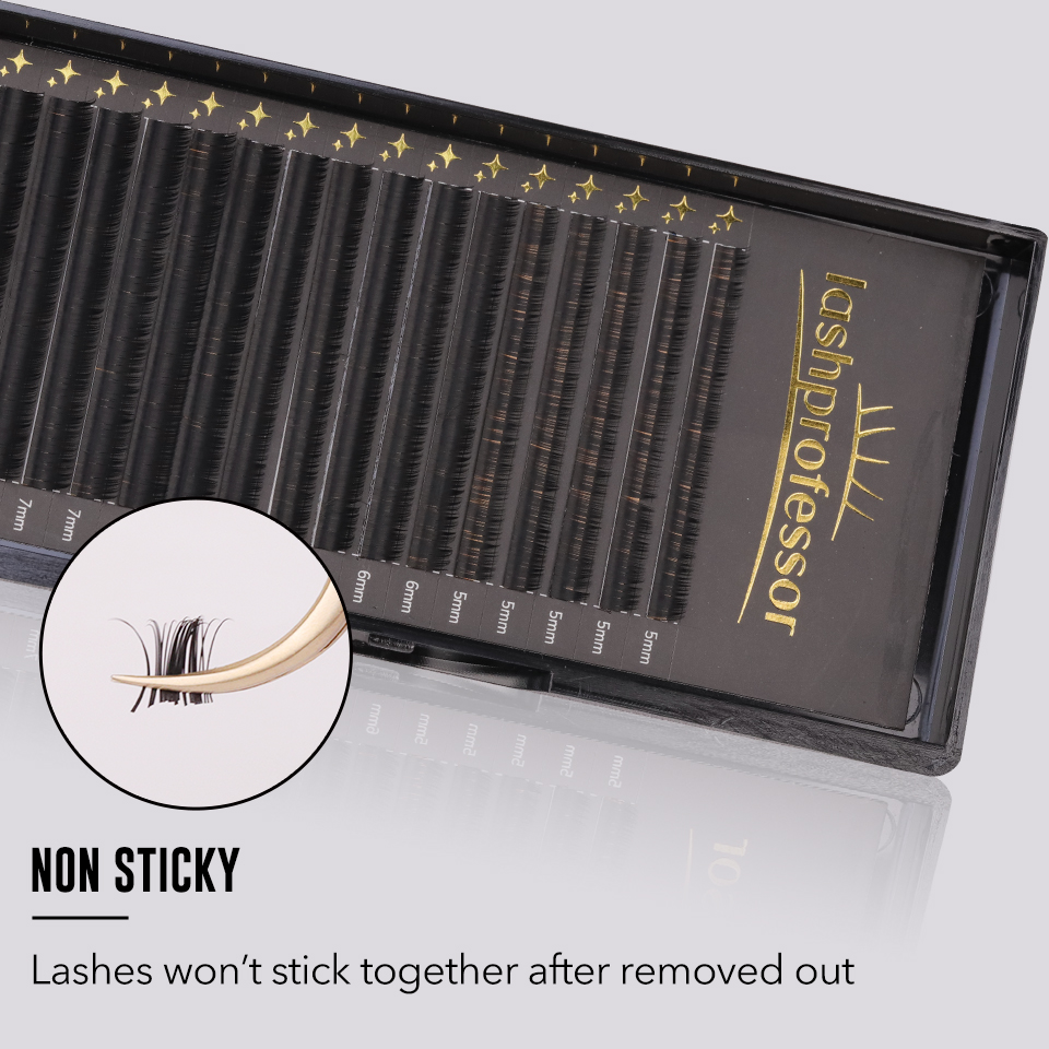 رموش فردية سوداء من الفرو الصن - مراجعة Eyelash Extension Korea وسعره